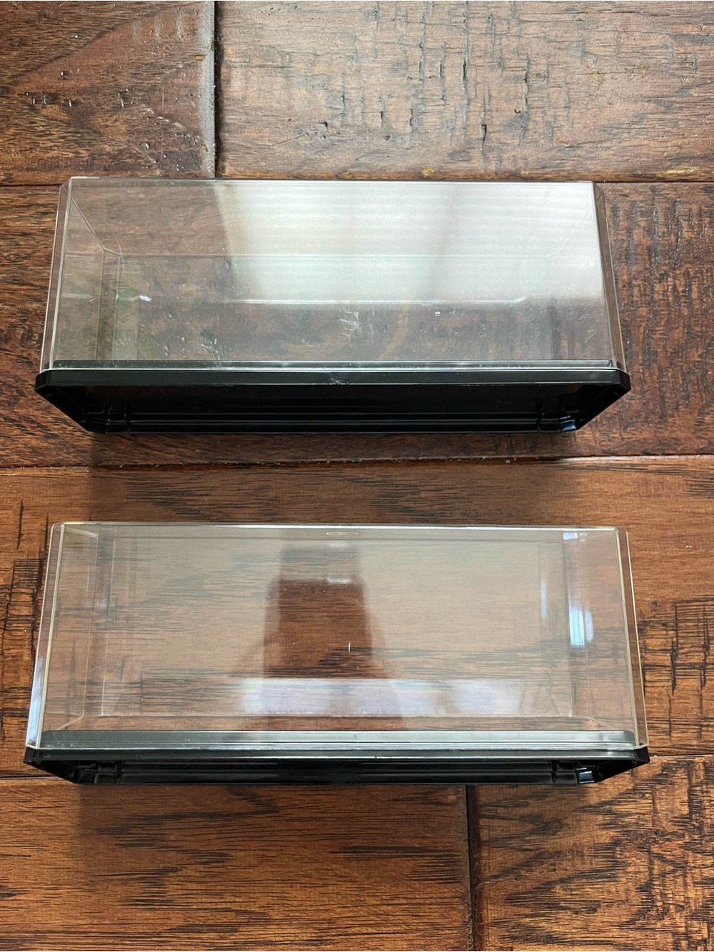 Clear Plastic Display Case with Black Base